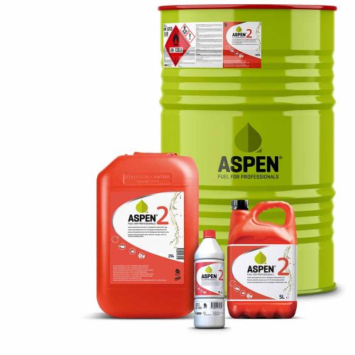 Aspen 2 Fuel products in multiple packaging sizes