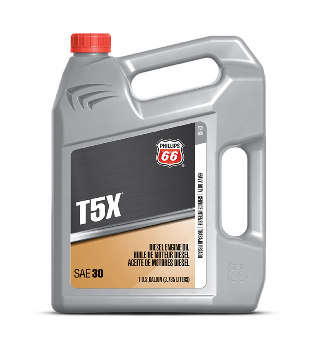 A 3.785L Jug of Phillips 66 T5X Diesel Engine Oil 30