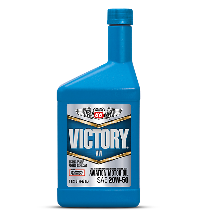 948mL Jug of Phillips 66 Victory AW Aviation Motor Oil SAE 20W-50